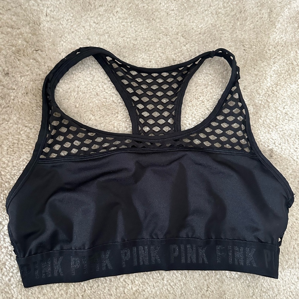 Victoria's Secret Black Sports Bra with Mesh Design